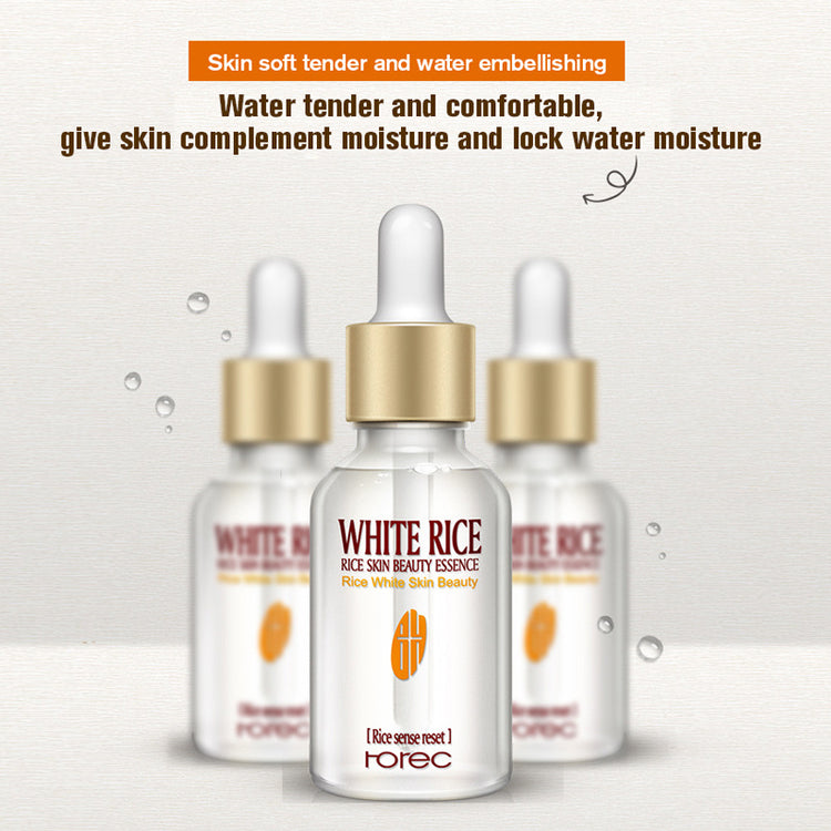 HOREC White Rice Whitening Serum Face Moisturizing Cream Anti Wrinkle Anti Aging Face Fine Lines Acne Treatment Skin Care 15ml